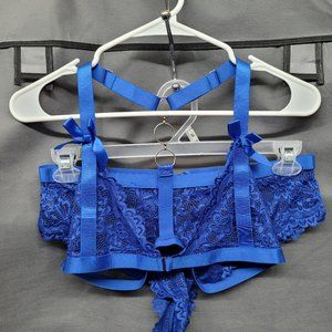 2 piece blue lingerie set